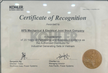 Chứng nhận 20 năm nhà phân phối xuất sắc