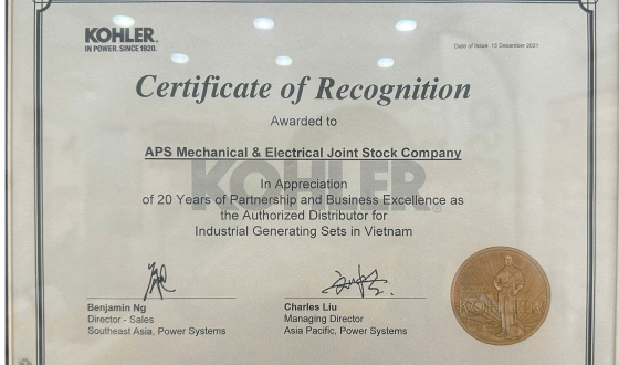 Chứng nhận 20 năm nhà phân phối xuất sắc